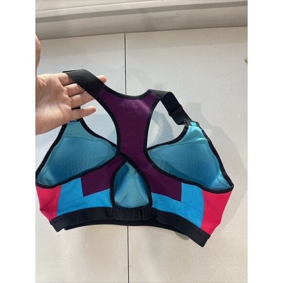 Victoria Secret Sport Bra 30 C Padded No Wire High Support Racer Back Purple - Picture 3 of 5
